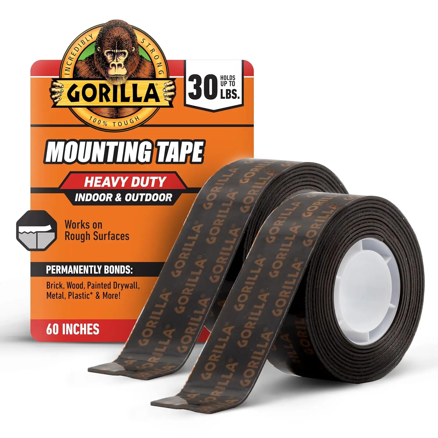 

Heavy Duty Double Sided Mounting Tape, Weatherproof, 1in x 60in, Black (2 Pack)