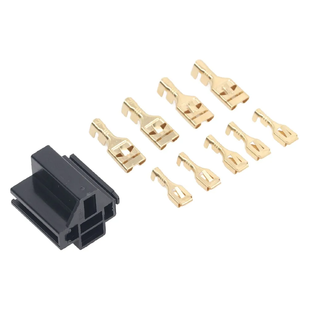 

10 Set 5 Pin Terminal Relay Case Holder with 30pc 9.5mm 20pc 6.3mm Terminal ABS Relay Connector 12V 30A/ 40A Relay Connector Kit
