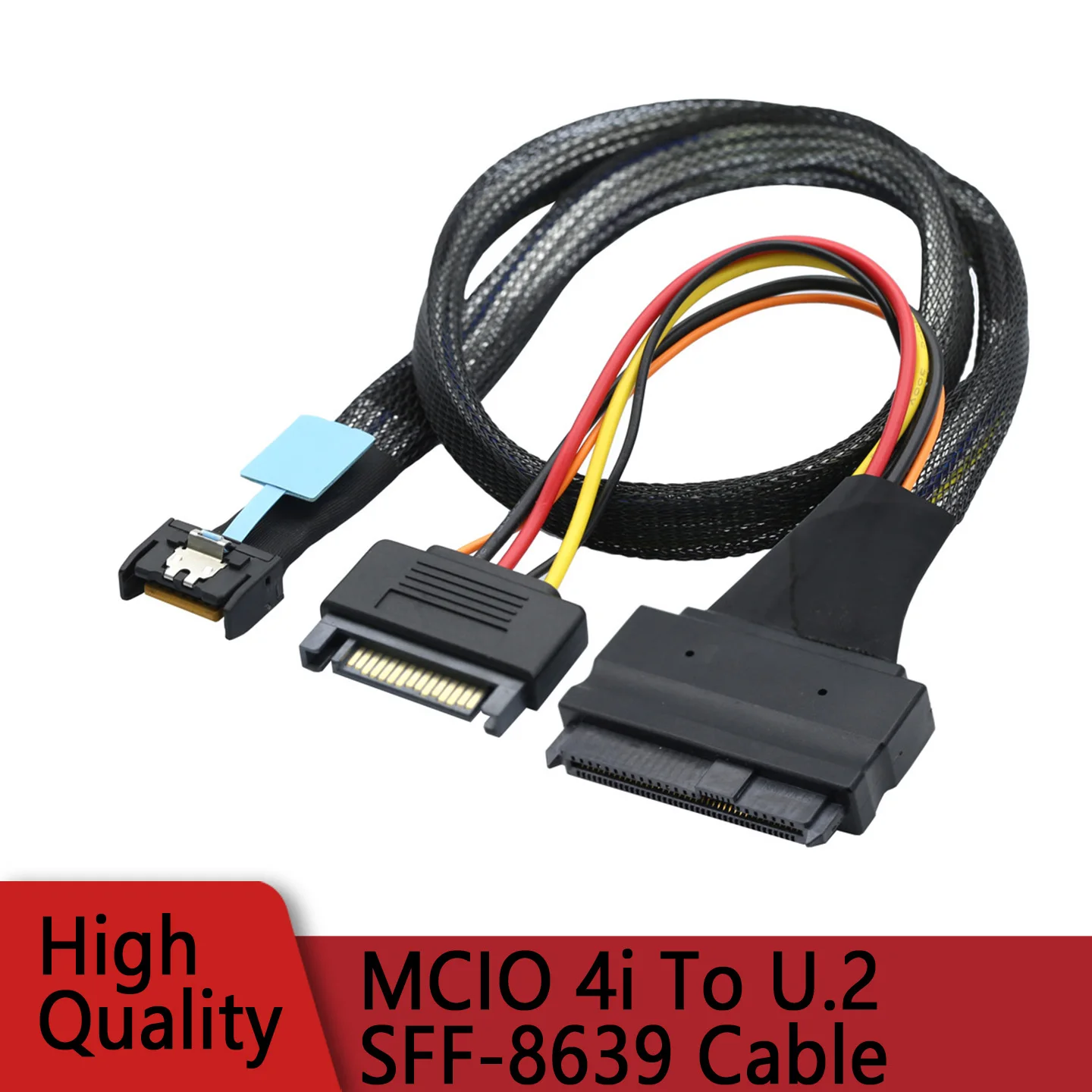 

Кабель-адаптер MCIO 4I на U.2 SFF-8639, удлинитель Mini Cool Edge IO для NVMe SSD для серверного хранения данных