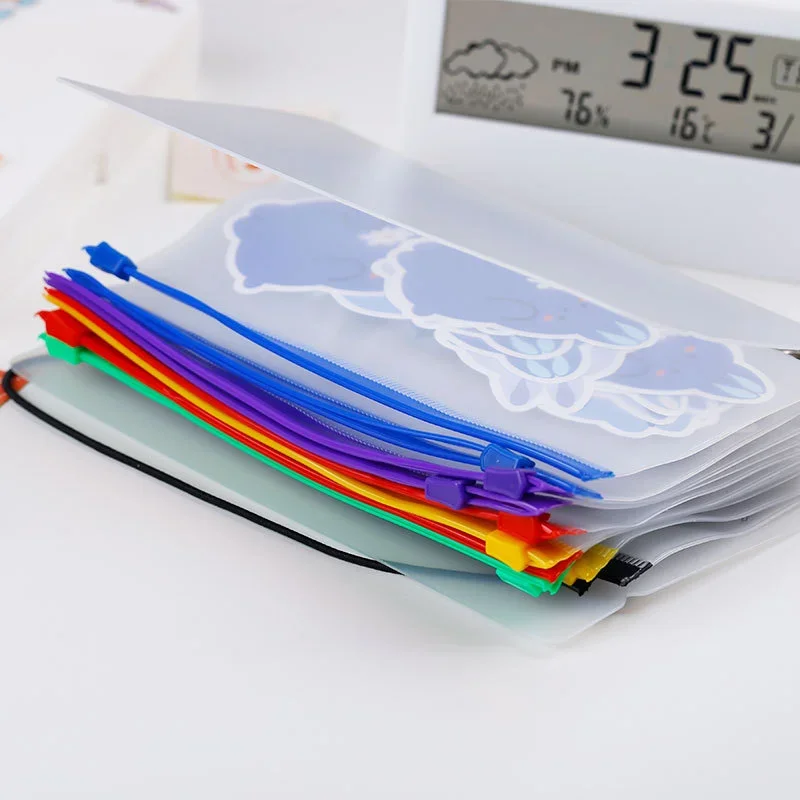 A6/A5 Binder Pocket File Organizer Storage Folder Transparent PVC Loose Leaf Pouch with Self-Styled Zipper Filing Binder