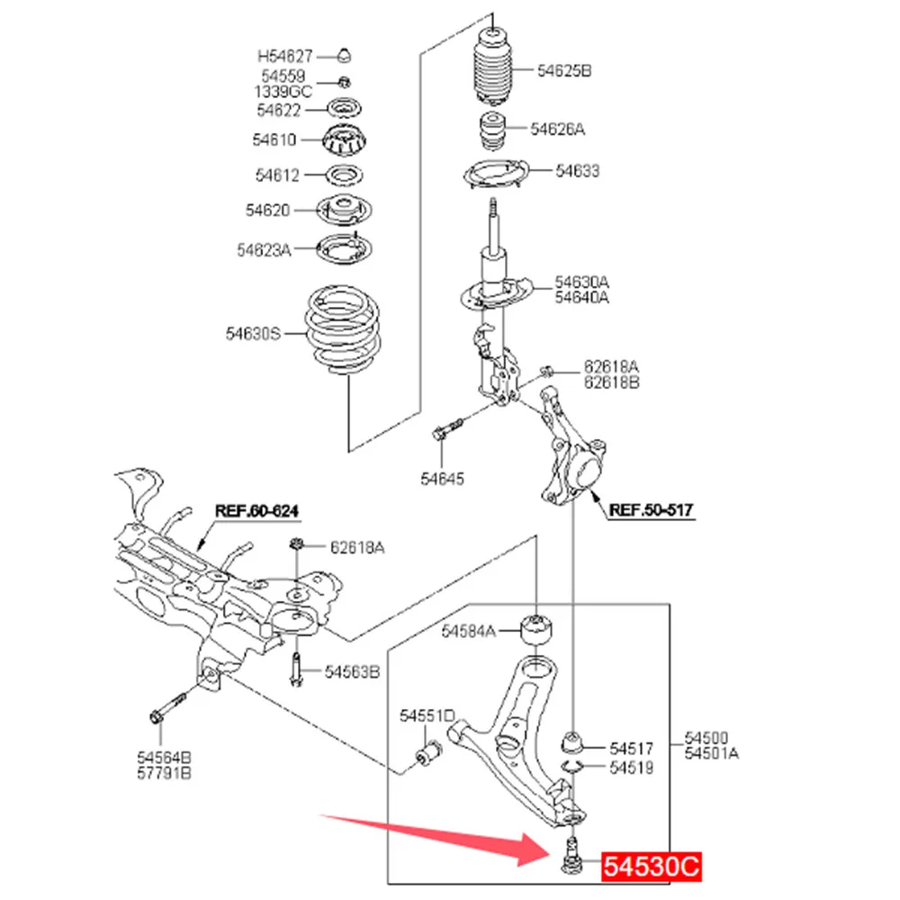 2 قطعة نهاية قضيب التعادل السفلي لكيا فورتي سول بايك سينوفا D60 D70 X35 تشانجان CS35 2009 2019 5453025000   ملحقات وصلة كروية