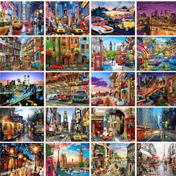 GATYZTORY 60x75cm Painting By Numbers Paint Kit City Street Landscape Picture Drawing For Adult Coloring By Numbers Cars On Canv