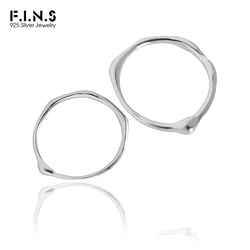 F.I.N.S Minimalist Versatile Real S925 Sterling Silver Ring Smooth Thin Line Stackable Finger Ring Silver 925 Fine Jewelry