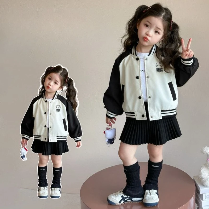 

Kawaii Hello Kitty Sanrio Student Cute Cartoon Comfortable Jacket Children Warm Sportswear Hoodie Birthday Gift for Kids