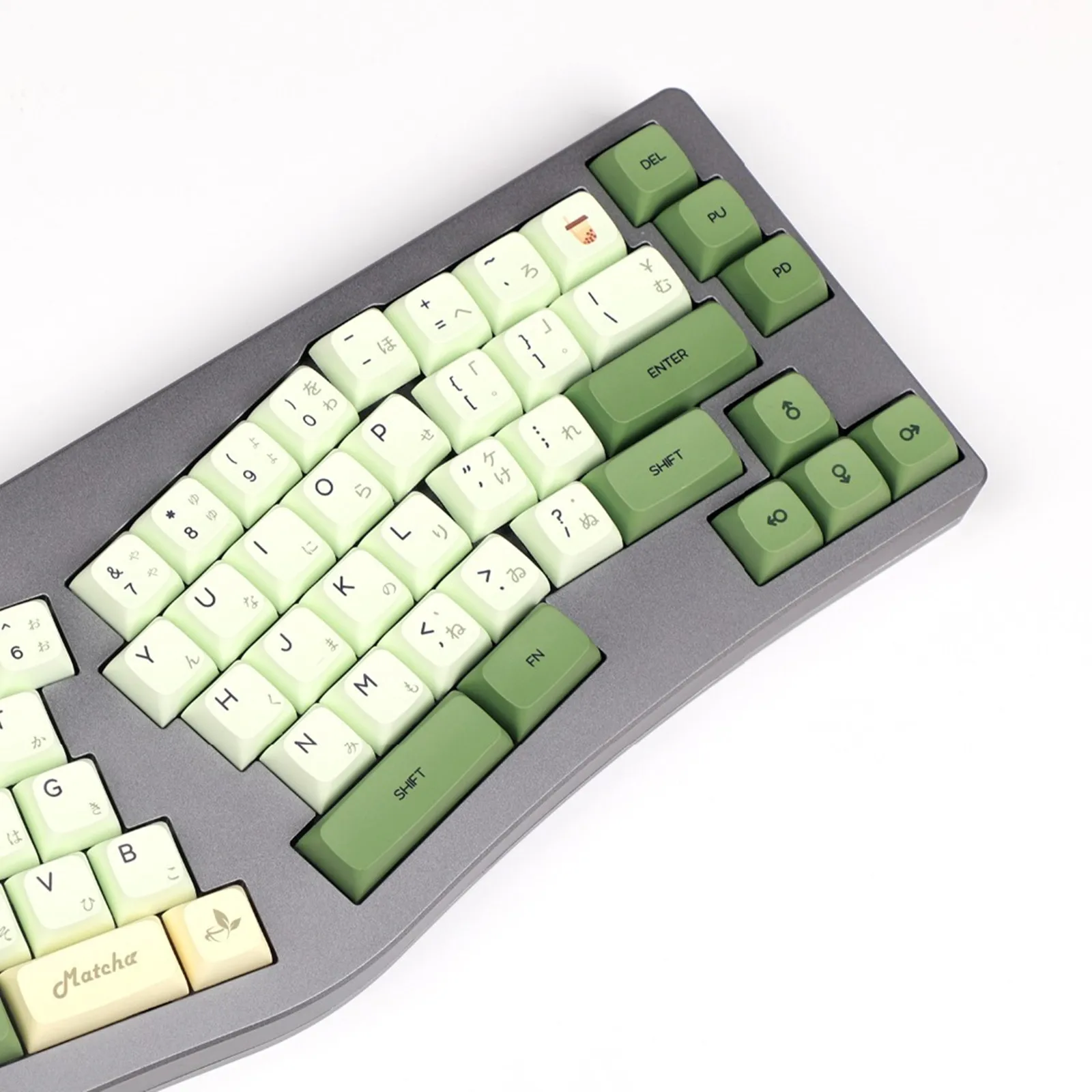 Matcha XDA GKA Height Keycap PBT Green White 124 Keycaps for Cherry MX Keyboard