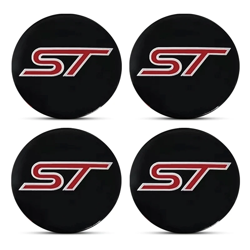 4pcs 56mm Car Tire Wheel Center Hub Caps Emblemem Sticker car Accessories For Ford ST Focus Fiesta Kuga MK2 MK3 Car Accessories