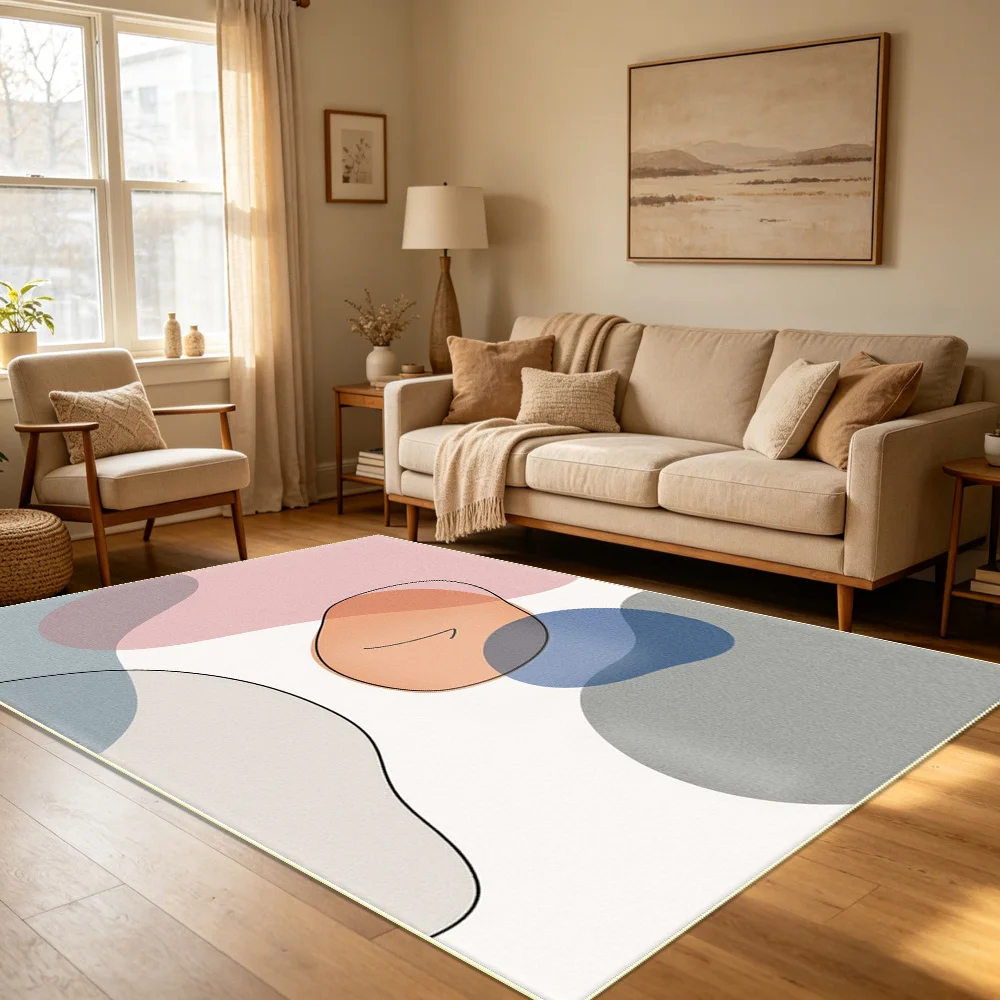 Contemporary Art Style Floor Mat Creative Organic Shape For Home Office Study Room Aesthetic Interior Decor