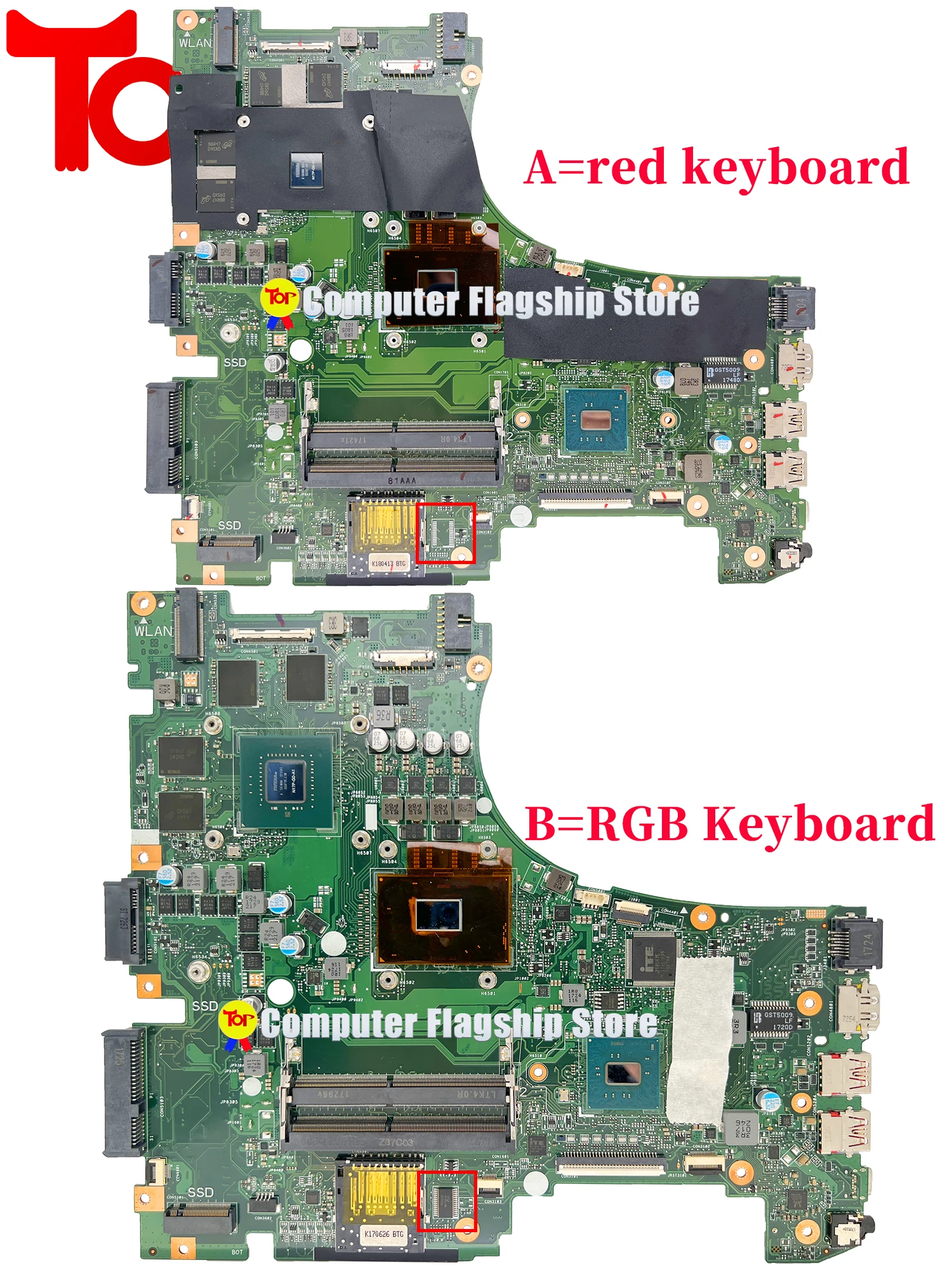 Imagem -03 - Placa-mãe do Portátil para Asus Rog Gl553vd Gl553ve Fx553vd Fx553ve Fx53v Zx53v Kx53v Kx53vd Kx53ve Fz53v I57300h I7-7700h Gtx1050ti Mainboard