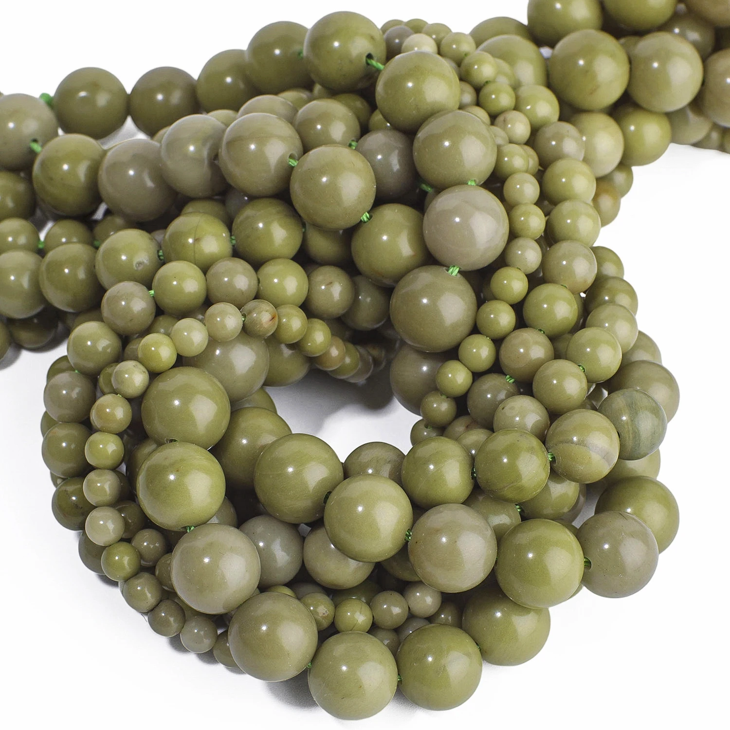 4/6/8/10mm Avocado Alxa Jasper Stone Beads Green Color Round Loose Beads for Handmade DIY Jewelry Necklace Bracelet Pendant