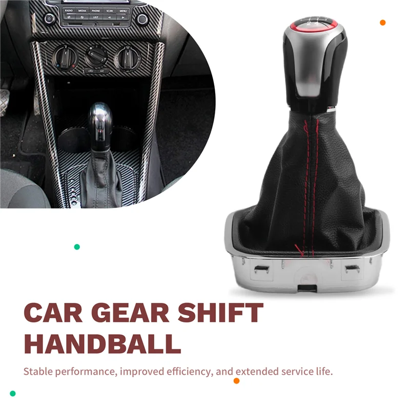 مقبض ناقل الحركة على الطراز الرائد لسيارة VW Polo 6R 6C Hatchback Sedan 2011-2019 مقبض تغيير المستوى مع غطاء أحذية الجراب