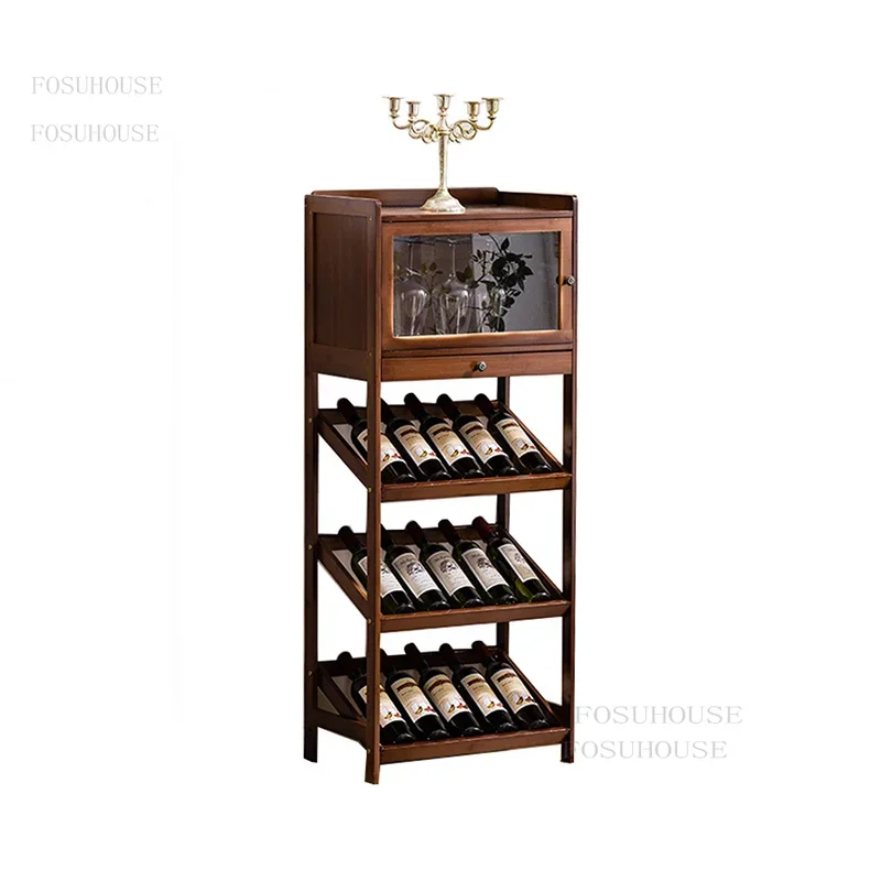 

European Floor Bar Cabinet Wine Rack Hotel Restaurant Storage Display Shelf Living Room Wine Bottle Holder Meuble Home Furniture