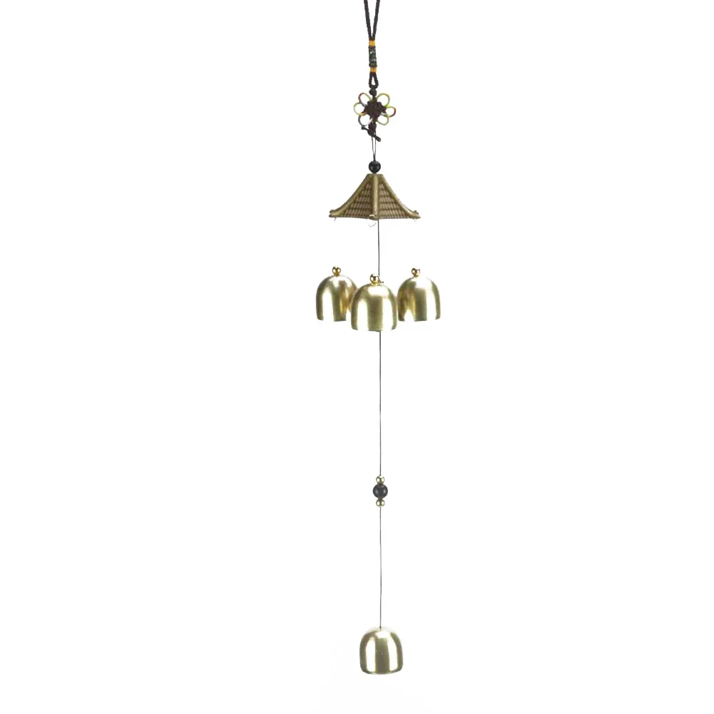3 Bells Wind Chime Alloy+Plastic 44cm Bagua Decor Feng Shui Hanging Lucky Mascot Outdoor Replacement Spare Parts