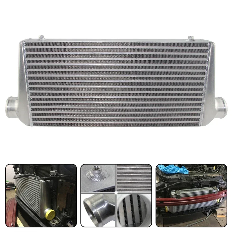 

Black/Silver bar &plate Turbo Intercooler Universal 27.5"x11.75"x3" Inlet Racing Aluminum Intercooler 600x300x76mm