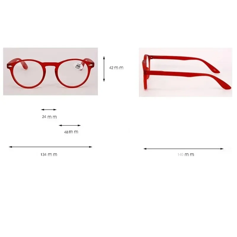Modische Runde Brillen für Damen, Fake-Computerbrille für Herren, Vintage Runde Lesebrille, Brillengestell für Frauen +0 – Detail 4