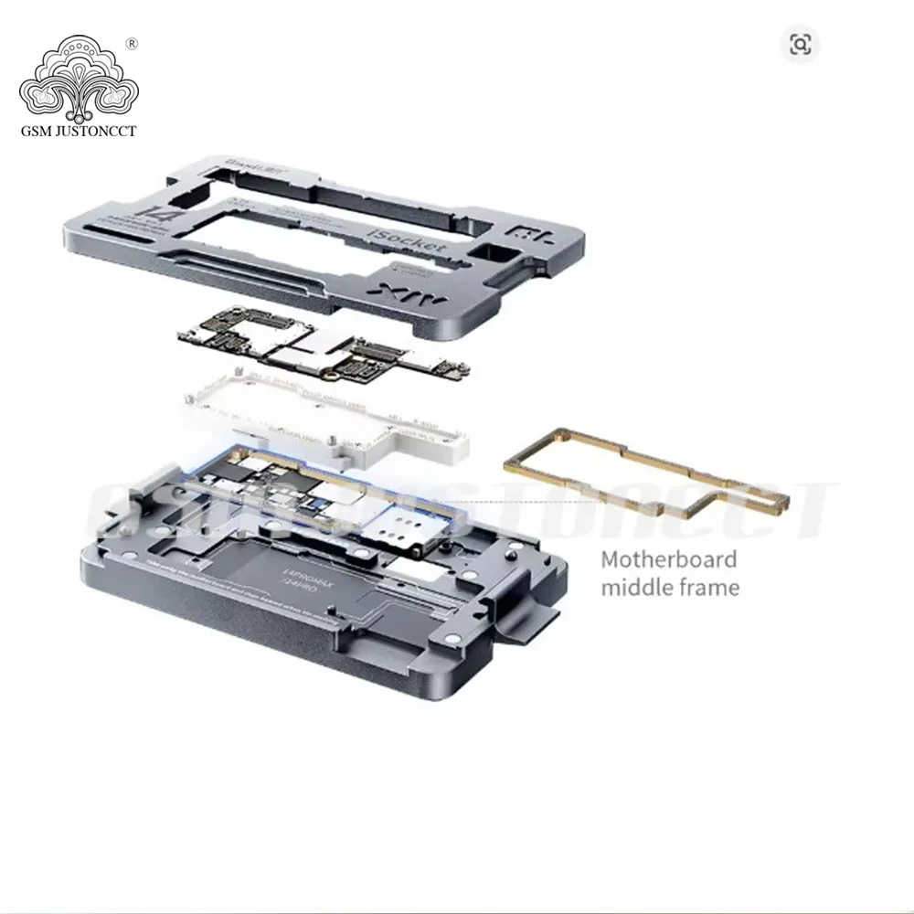 

QIANLI iSocket для iPhone 15 15Plus 15Pro 15ProMax Series 8 в 1, многослойная подставка для материнской платы восемь в одном + платформа для реболлинга