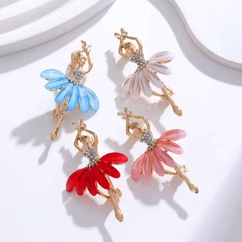 

Fashion ballet girl diamond studded brooch alloy brooch chest flower manufacturer accessories wholesale