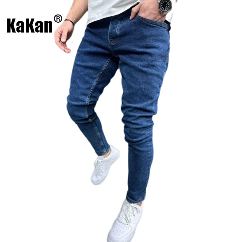 Kakan – Neue süße und hübsche Herren-Jeans mit kleinem Bein, Y2K-Kleidung, lockere, gerade Bein-lange Jeans, Sommer-Denim-Hosen