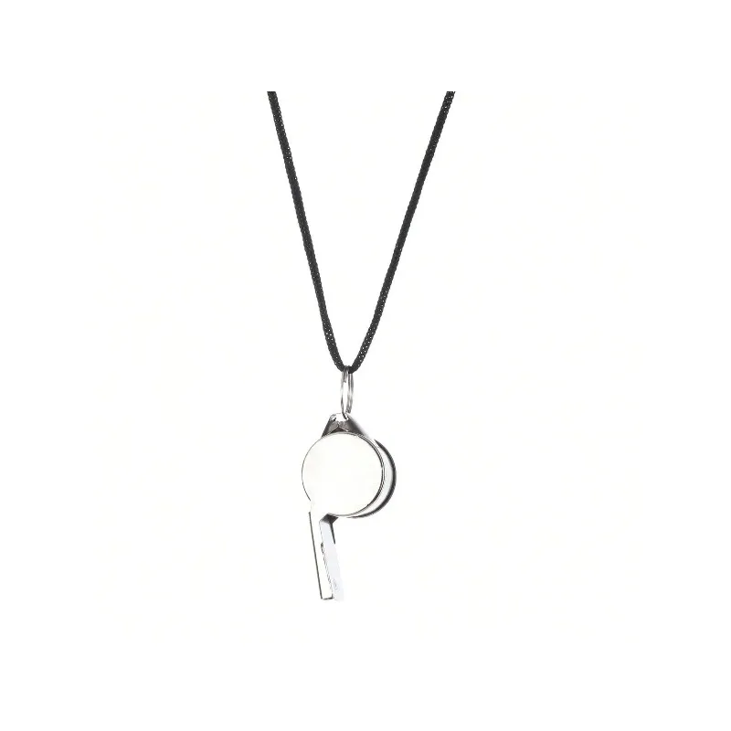 عبوتان من صفارات الرياضة المصنوعة من الفولاذ المقاوم للصدأ مع حبل قصير، صفارات صوتية عالية الجودة رائعة للمدربين والحكام والمسؤولين