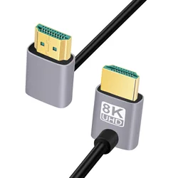 Ultra Thin HDMI 2.1 HDTV cable 8K 4K FHD Super flexible slim cord angled to 90 degree type-A for computer HDTV