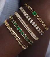 Bracelet en zircone cubique 5A CZ, lunette géométrique de différentes formes, chaîne de Tennis, bijoux classiques à la mode pour femmes 2