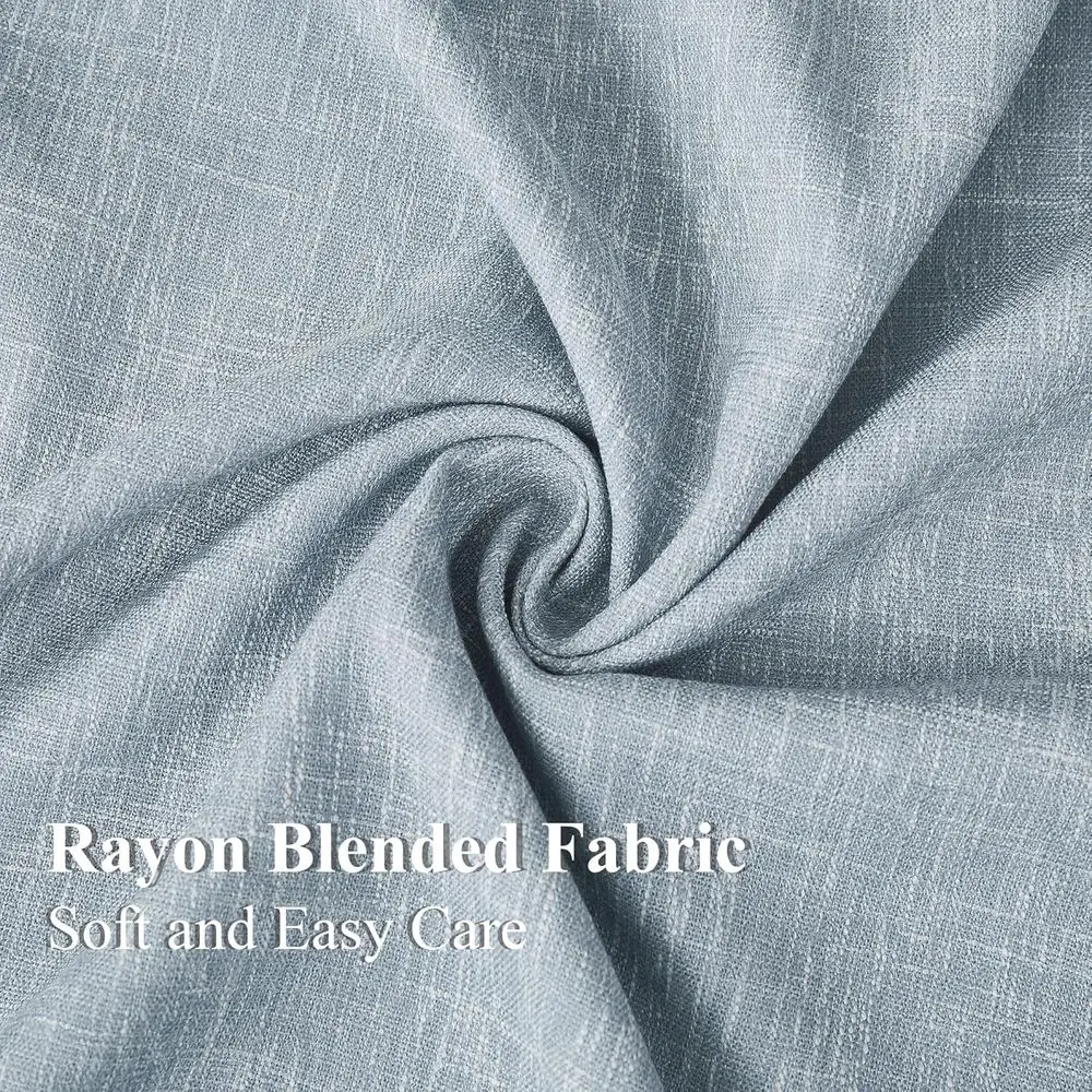 샴브레이 블루 95 완전 암막 커튼, 로드 포켓 포함, 단열, 방음, 2패널 50Wx95L 거실용