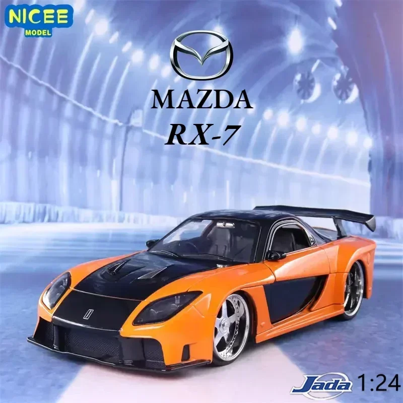 

1:24 Fast And Furious HAN's Mazda RX-7 Высокая имитация литья под давлением автомобиля из металлического сплава, модель автомобиля, коллекция детских игрушек, подарки