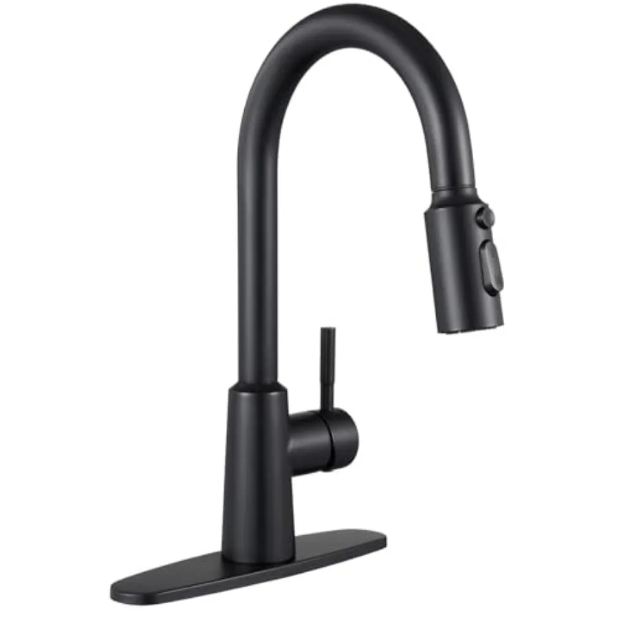 

Matte Kitchen Faucet with Pull Down Sprayer, High Arc Single Handle Stainless Steel 1 or 3 Hole Faucet for Kitchen Sink, Farmho
