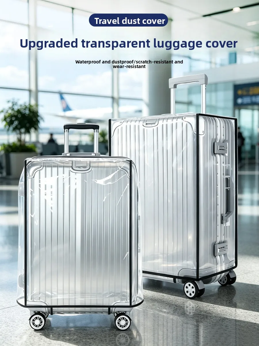 Transparente PVC-Kofferabdeckung für Reisegepäck, wasserdicht, verschleißfest, staubdicht für Rollkoffer – Detail 1