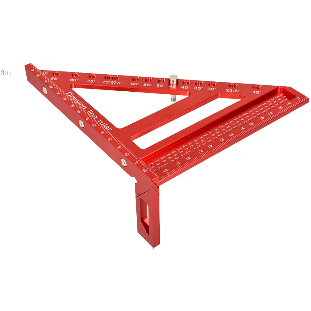 Multi-Angle 8.5 Inch Aluminum Triangle Ruler for Woodworking with 3D Structure and Quick Assembly Using 3 Screws