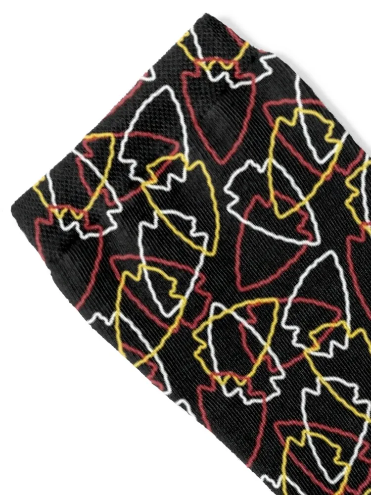 Chiefs Arrowhead Pattern on Black Socks hiking halloween Socks Men Women's