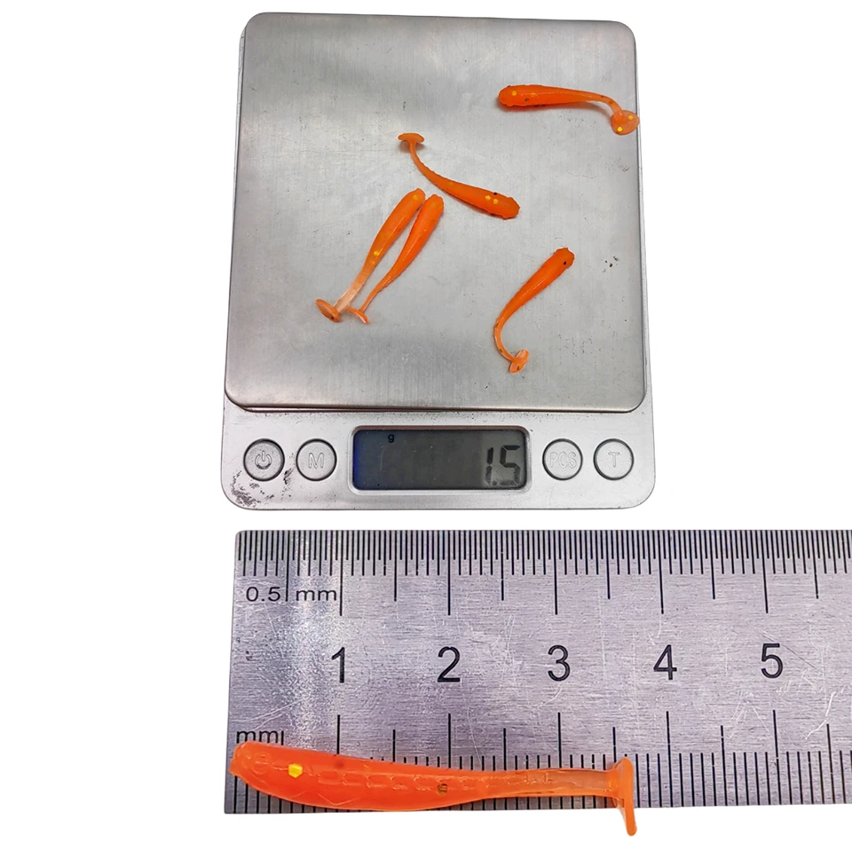 20pcs/lot Soft Bait Fishing Lure 35mm 0.3g T Tail Wobbler Fishing Soft Lure For Ajing Rockfish Bass Swimbait Silicone Bait