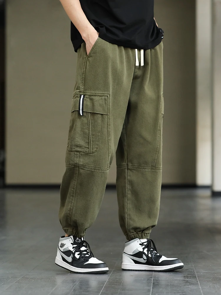 

Men's Joggers Baggy Cargo Pants Streetwear Multi-Pockets Casual Sweatpants Male Cotton Harem Trousers Plus Size 8XL