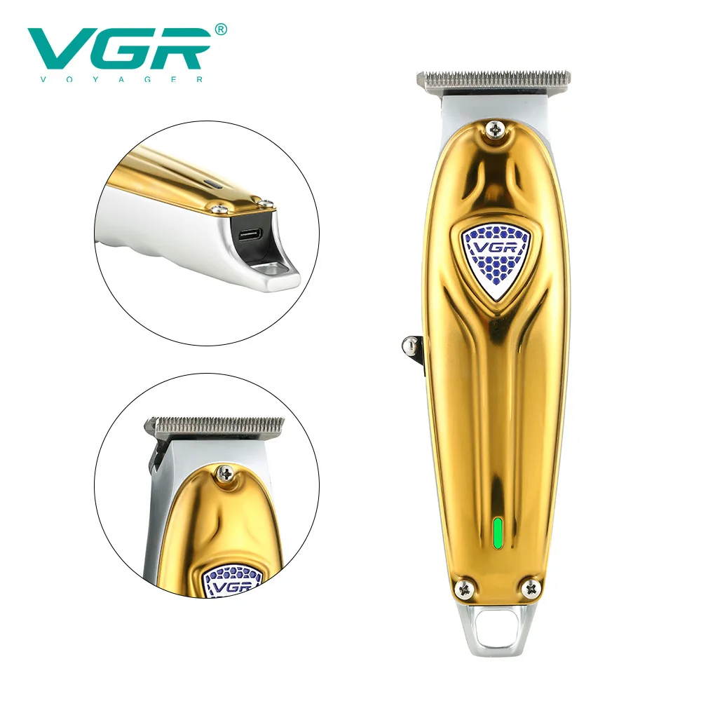 VGR Professional Hair Trimmer Metal Hair Clipper Mini Cordless Hair Cut Machine Electric Rechargeable Barber Trimmer Men V-188