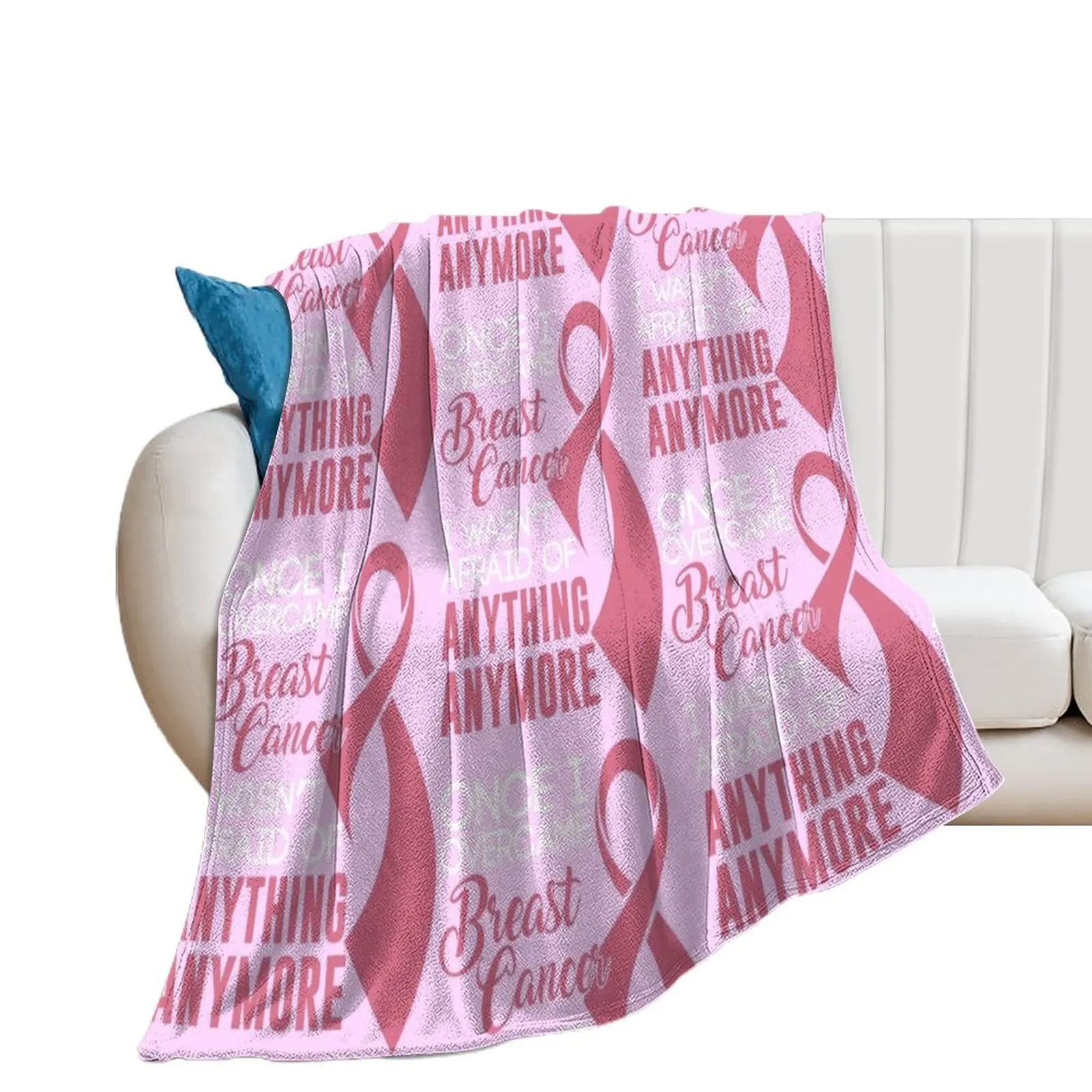 Once I Overcame Breast Cancer I Wasnt Afraid Of Anything Anymore Throw Blanket Flannel Custom Blankets