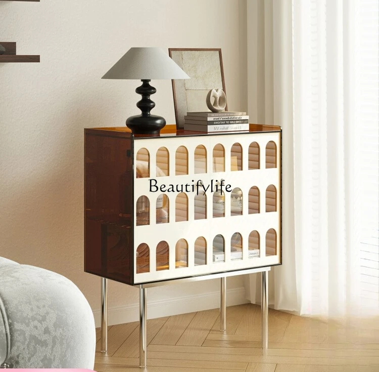 

Acrylic side cabinet French retro display storage entrance wine cabinet