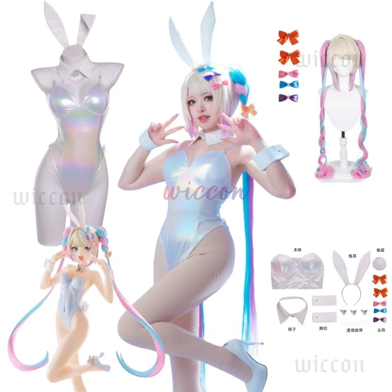 

KAngel Ame Chan Cospaly Костюм Игра Needy Girl Overload Streamer Женский сексуальный костюм кролика для девочек KAngel Костюм с головным убором и бантом