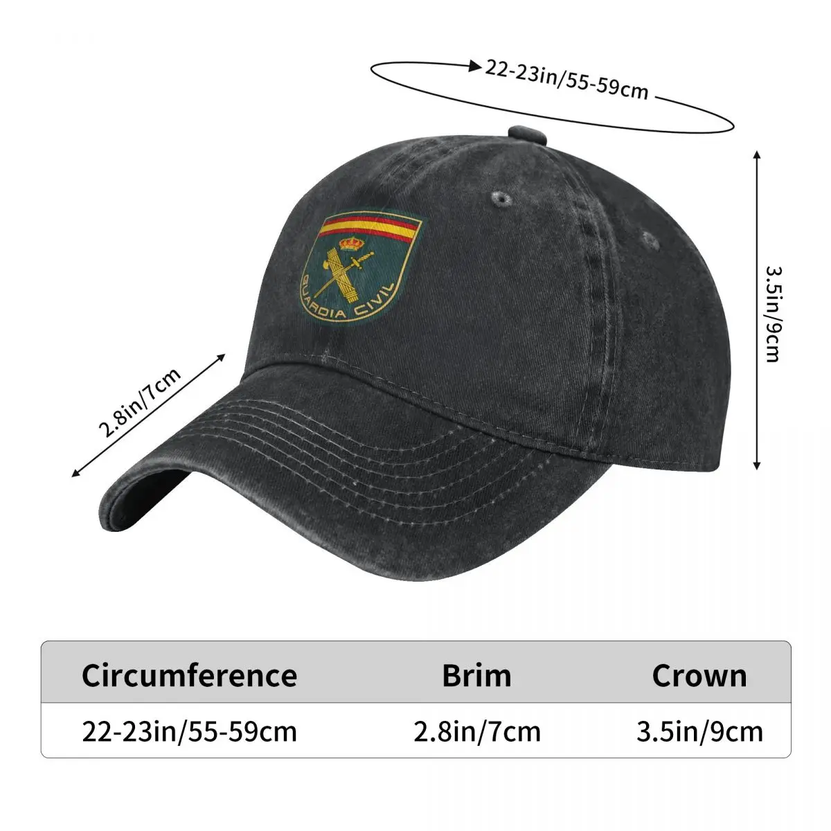 Guardia Civil Baseball Cap Spain Symbol Men Women Sunshade Trucker Hat Summer Street Style Running Hippie Baseball Caps