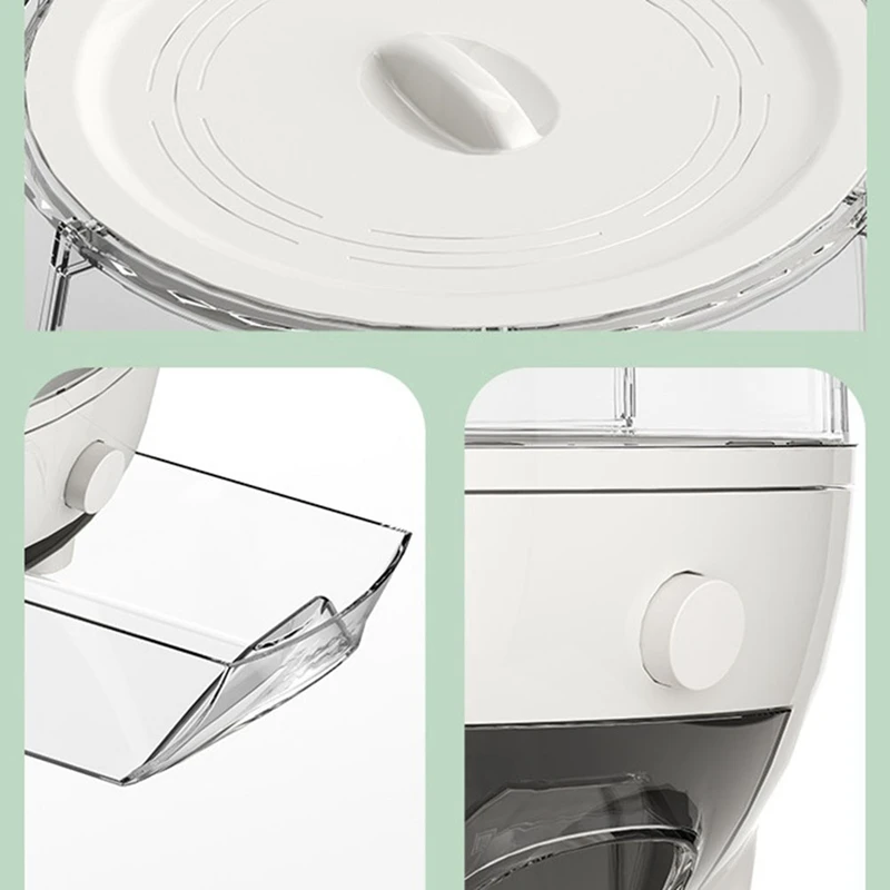 ABWR-360 Roterende Voedseldispenser Metingen Emmer Granendispenser Voor Keuken Vochtbestendige Verzegelde Granendispenser