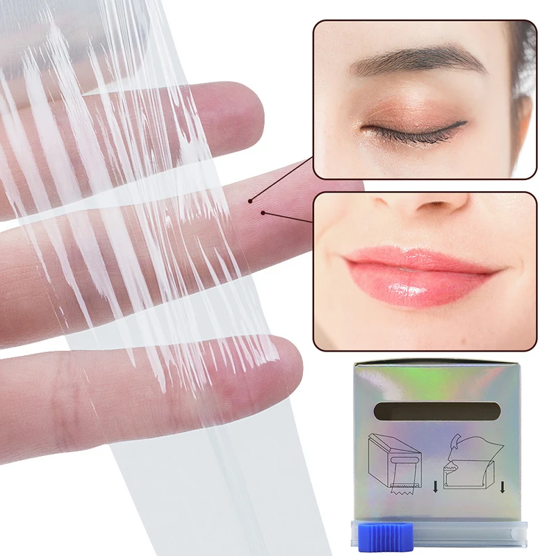 1 Roll 42MM*200M False Eyelashes Extension Clear Plastic Wrap Permanent Tattoo Eyebrow Film Professional Eye Use Makeup Tool