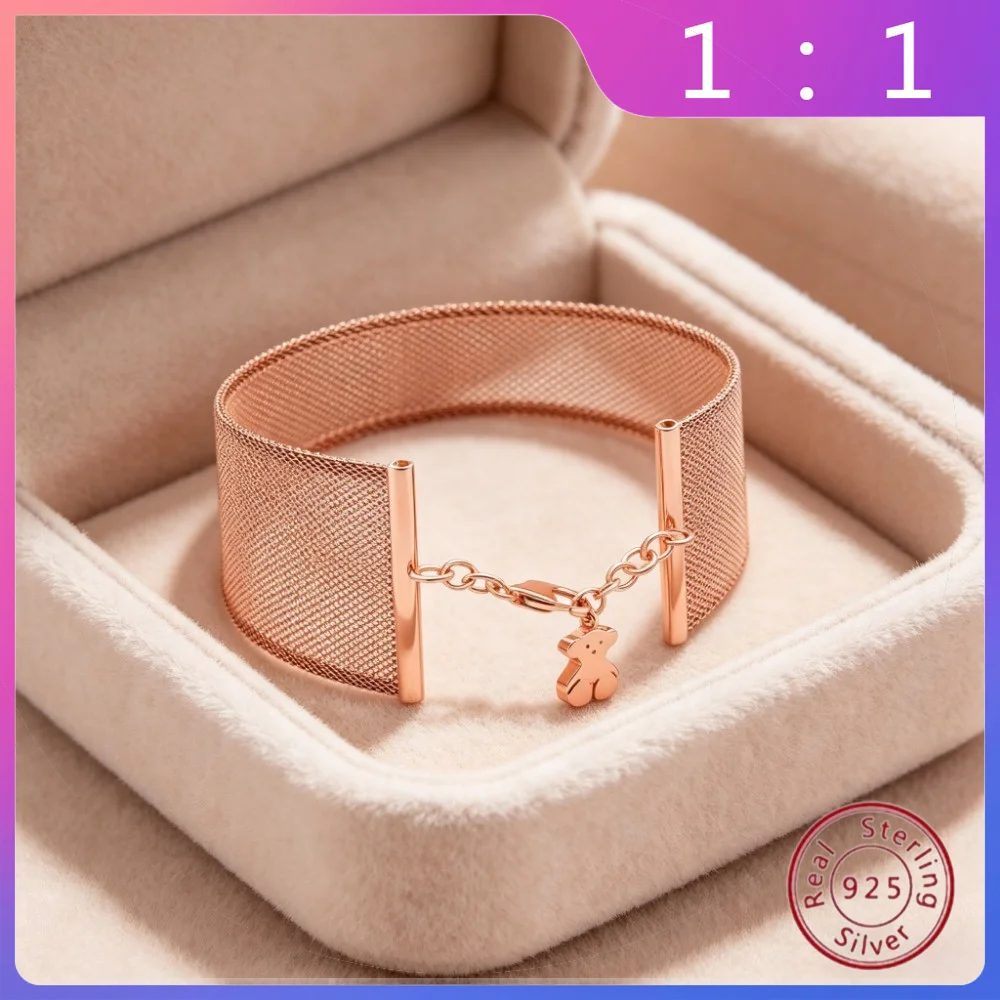 

2026 New S925 Silver Fashion Bear Bracelet for Women, Original Boutique Accessories, Bear Pattern613101590