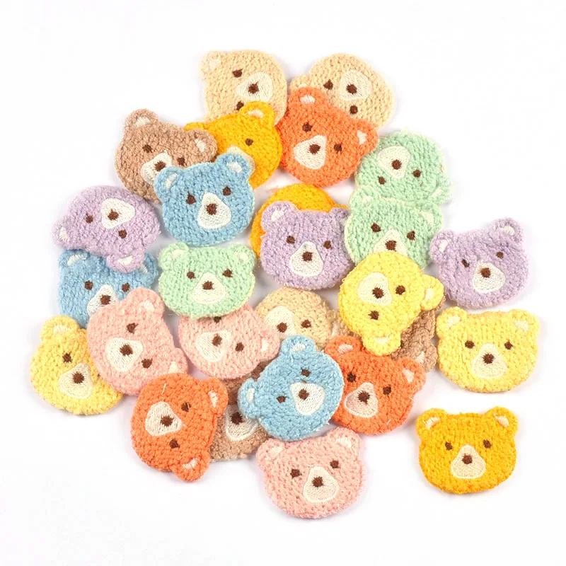 10pcs 3.7x3.4cm Mixed 9 Colors Lovely Bear Patches Embroidery For Kids Clothing Bag Decor Sewing Accessories Home Decor Supplies