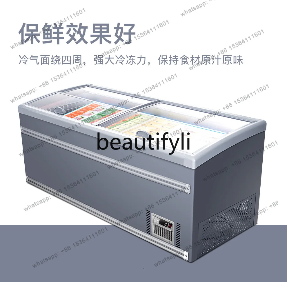 Combined Island Cabinet Commercial Supermarket Refrigerator Display Cabinet Ice Cream Freezer Horizontal Refrigerator Freezer