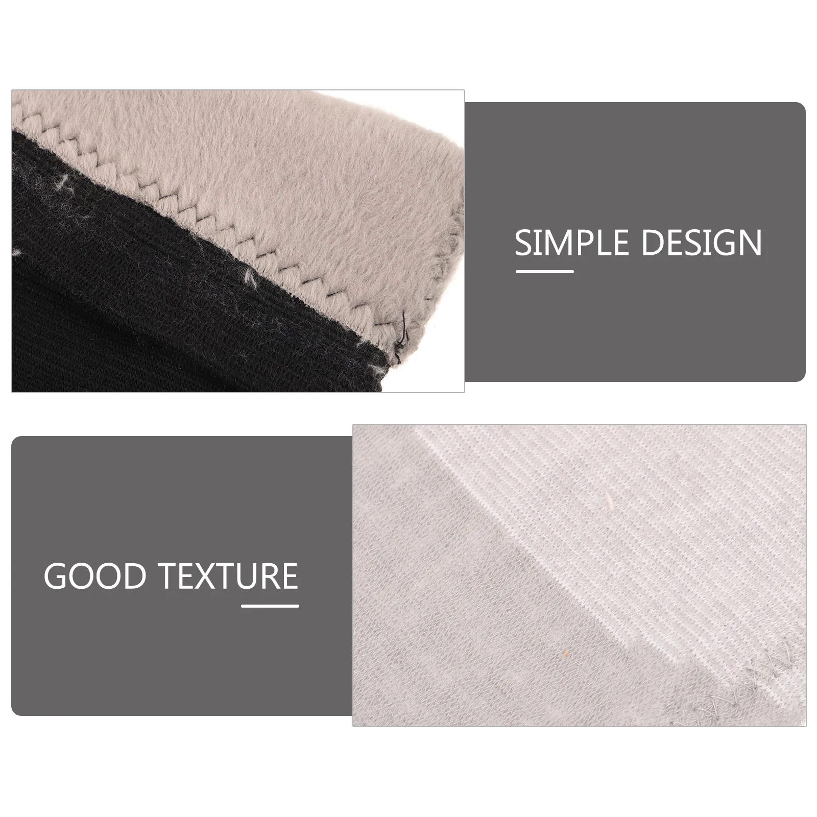 

2 Pairs Warm Knee Pads Leg Sleeves L Size Grey Black Wool Lined Thicken Elastic Sports Protection Outdoor Activities Cycling
