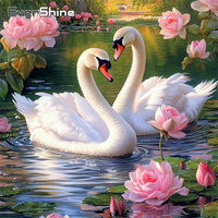 Evershine 5D DIY Diamond Painting Swan Animal Full Square Round Drill Flower Embroidery Lake Needlework Wall Decoration