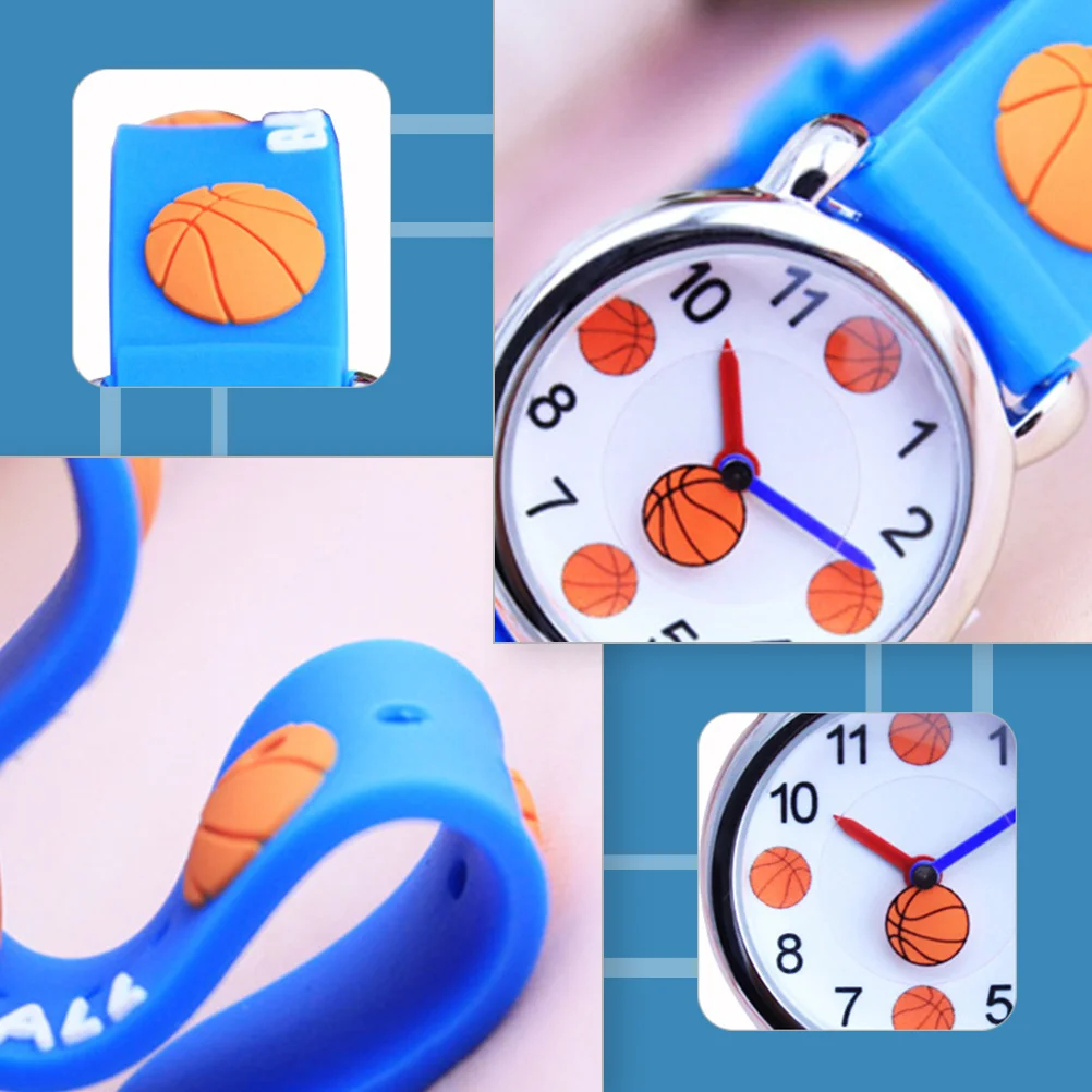 قطعة واحدة من ساعة اليد الكرتونية بنمط كرة السلة خفيفة الوزن وقابلة للتعديل للتعلم #2