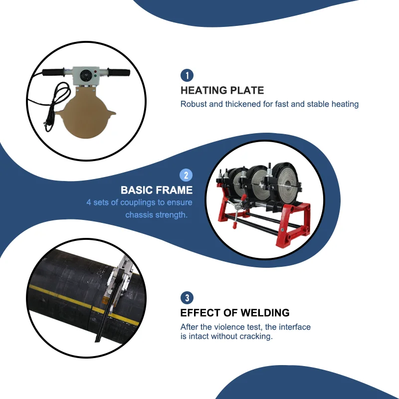 HotBADA SHBDSY-200-4  Hot Manual Polyethylene Pipe Welding Machine 63 200mm Welding Machine Manual