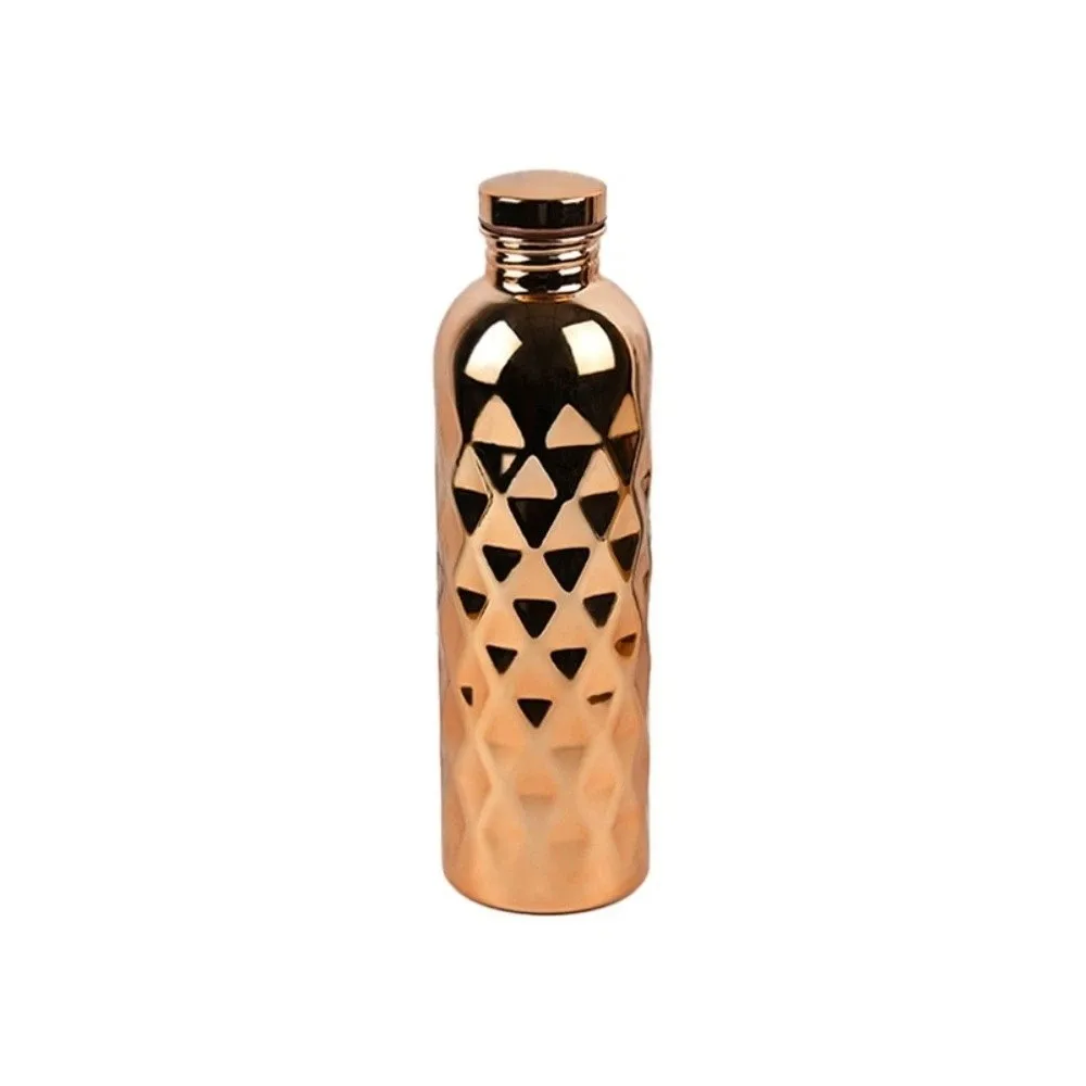 1300ml Sports Water Bottle Electroplated Hammer Pattern Water Bottle Portable Rhombus Embossed Drinking Flask Outdoor