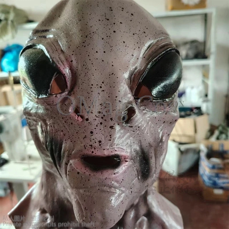 Máscara de Alien de látex para Halloween, máscara de cabeza completa, Cosplay terrorífico para adultos, máscara de Alien para hombres, máscara de cara completa de miedo para mujeres, Anime