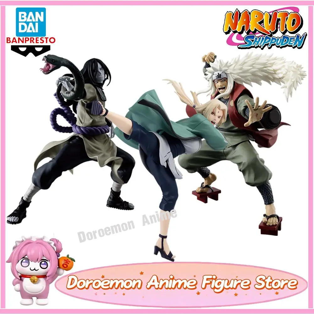 

In Stock Original Bandai Banpresto Naruto Jiraiya Tsunade Orochimaru Legendary Three Ninja Prize Figures Model Toys Gifts