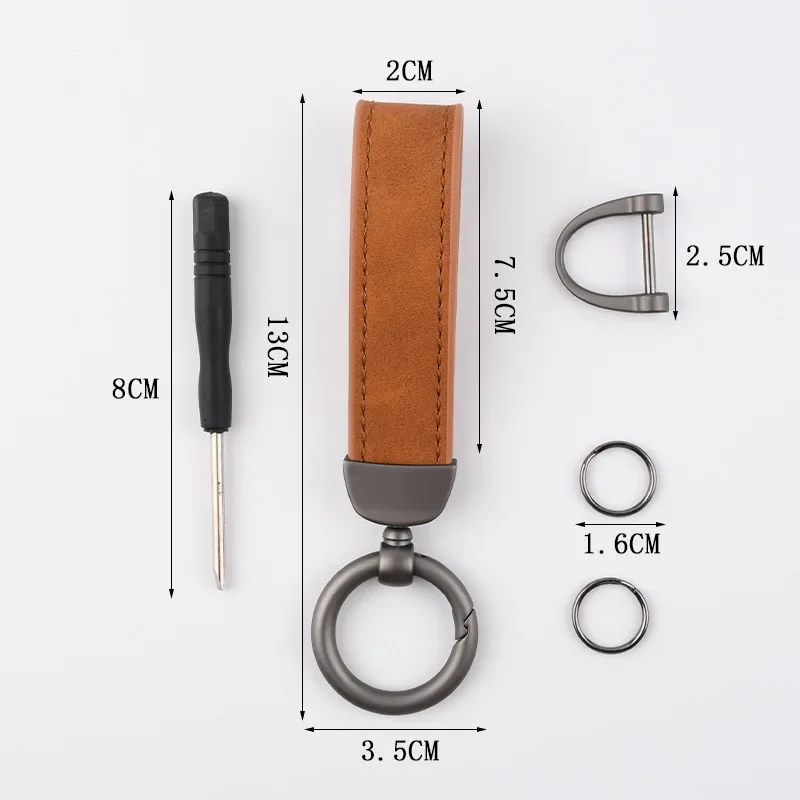 1PCS 무료 레이저 사용자 정의 Nubuck 가죽 키 체인 개인화 자동차 로고 키 체인 홀더 회사 이름 빈티지 열쇠 고리 남성과 여성